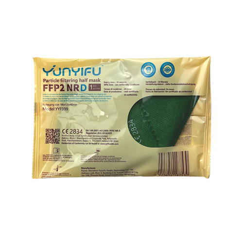 ffp2 maske grün verpackung