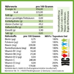 HC-Vital Nährwertangaben Etikett