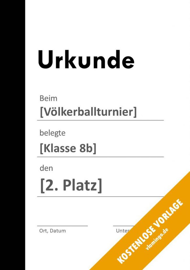Völkerball Urkunde Vorlage mit Balken 1 Völkerball Urkunde Vorlage mit Balken 1