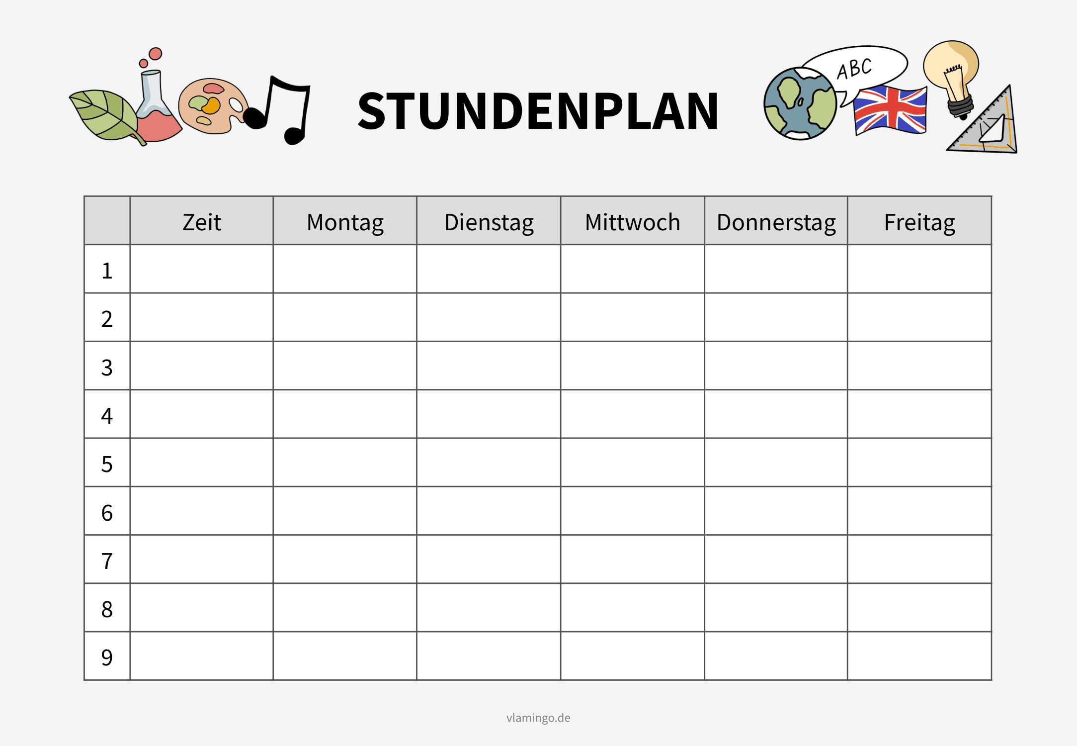 Stundenpläne Zum Ausdrucken Und Ausfüllen