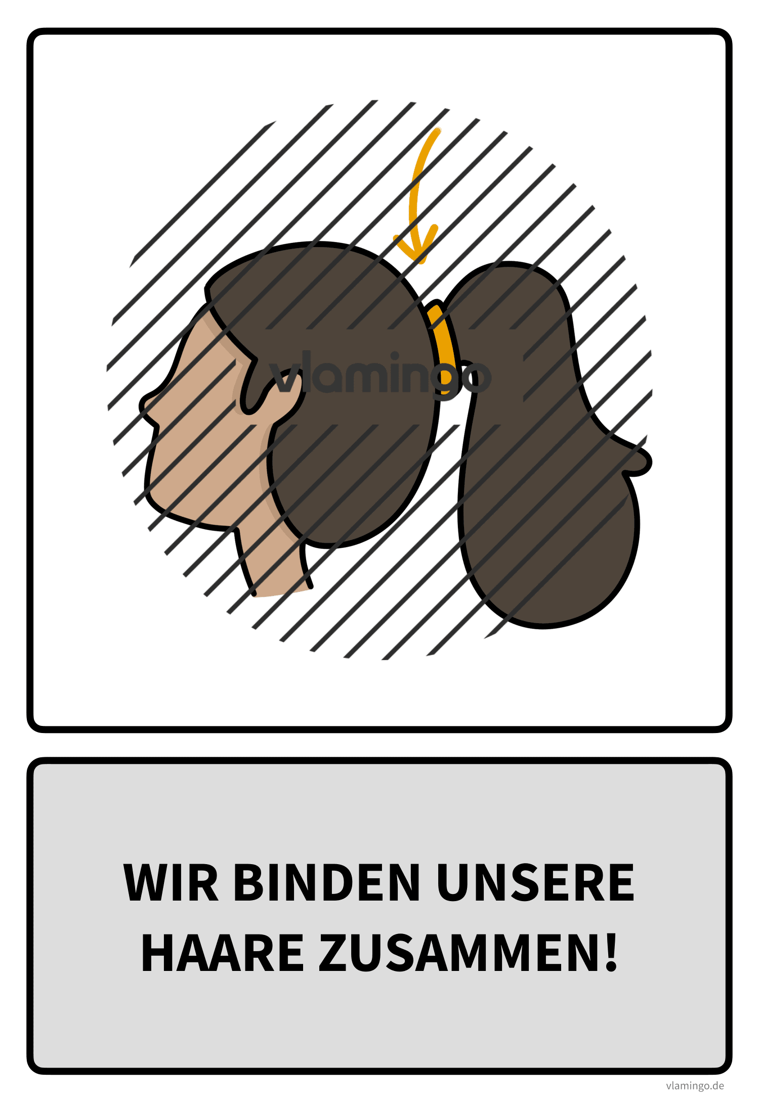 Sportregel - Wir binden unsere Haare zusammen