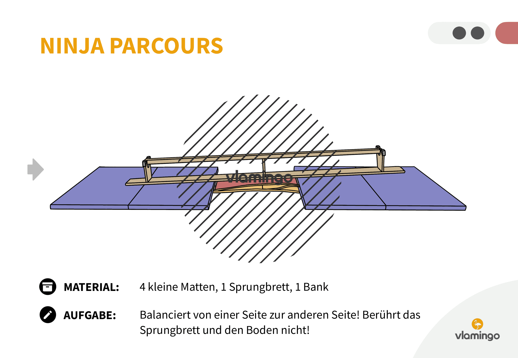 Ninja Parcours - Station 15 - Balancieren Ninja Parcours - Station 15 - Balancieren