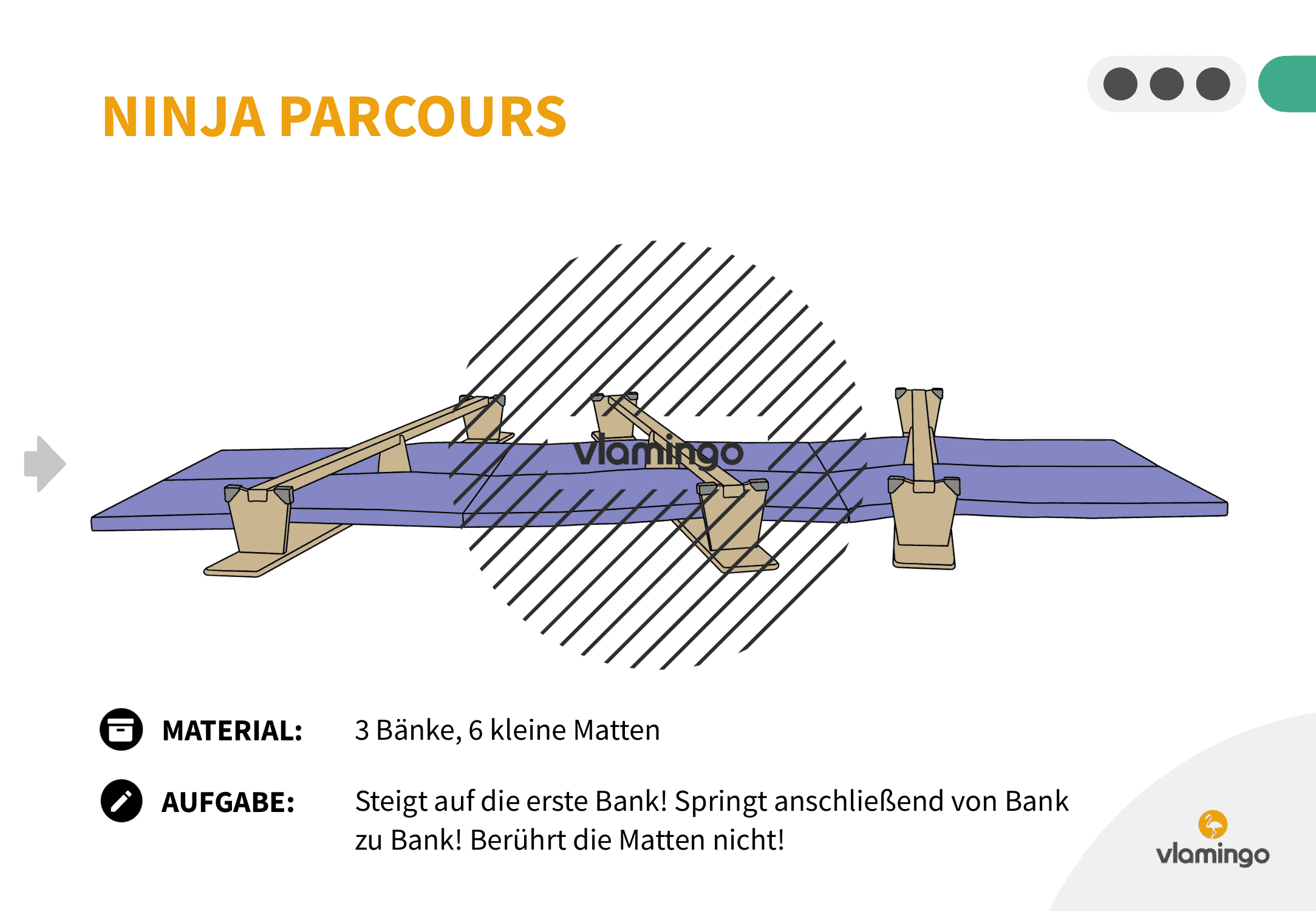 Ninja Parcours - Station 20 - Springen Ninja Parcours - Station 20 - Springen