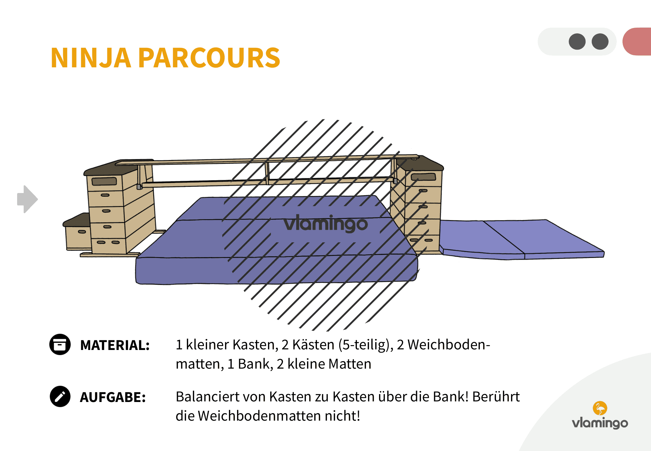 Ninja Parcours - Station 6 - Balancieren Ninja Parcours - Station 6 - Balancieren