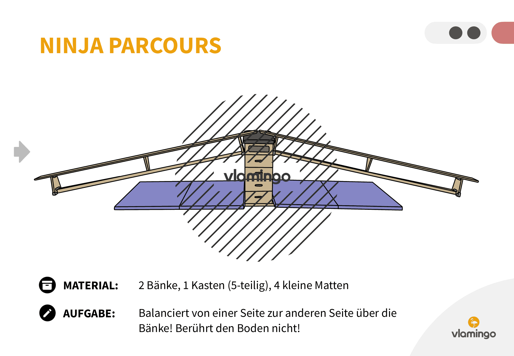 Ninja Parcours - Station 9 - Balancieren Ninja Parcours - Station 9 - Balancieren