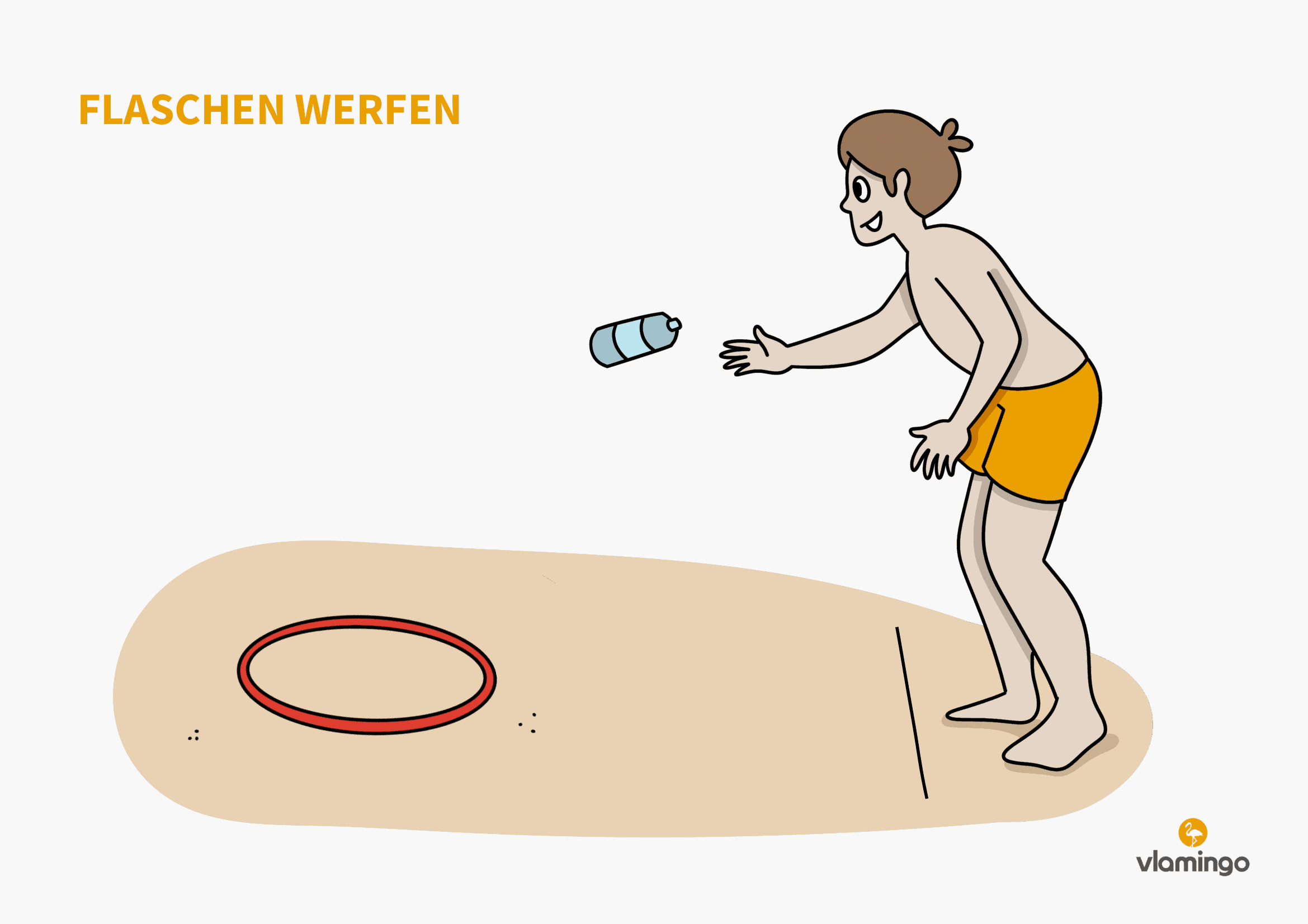 Strandspiel - Flaschen werfen