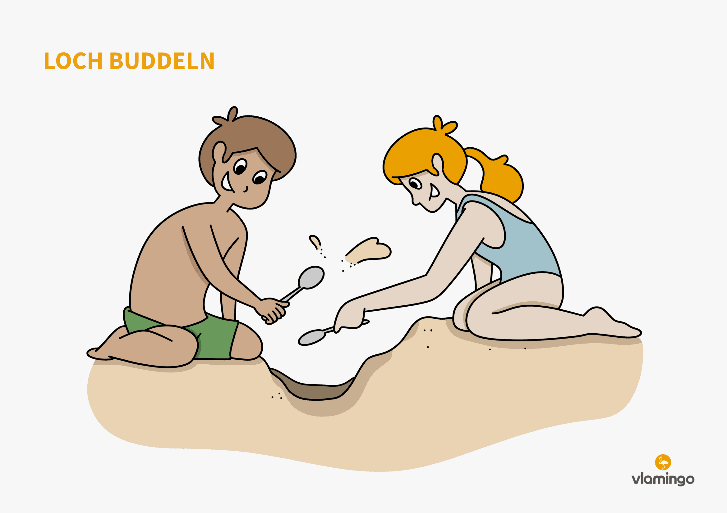 Strandspiel - Loch buddeln