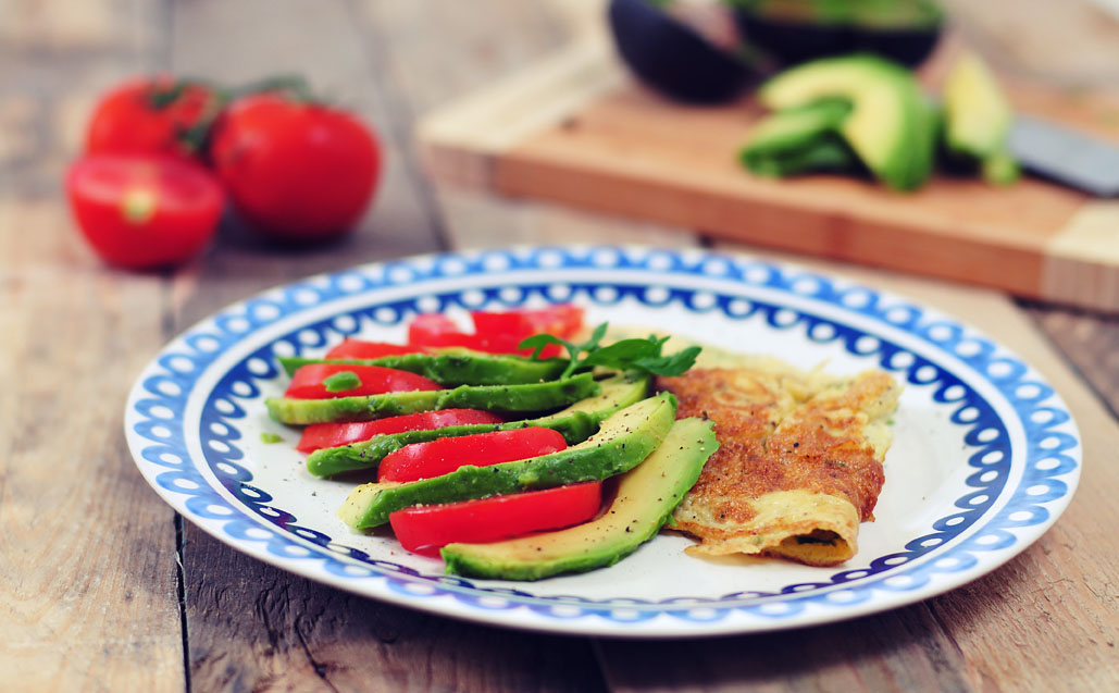 Gebakken ei met tomaat en avocado