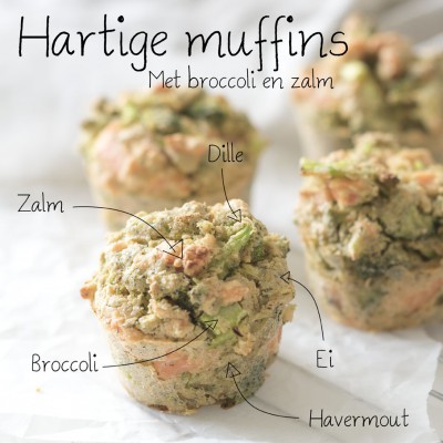 Hartige muffins met broccoli en zalm