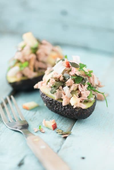 Tonijnsalade met avocado en appel