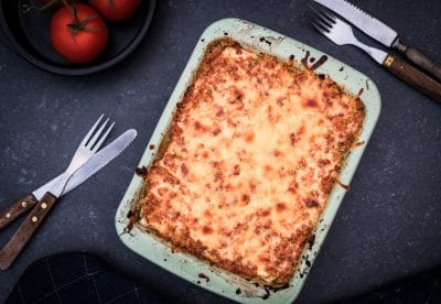 Vegetarische lasagne van broccoli en courgette