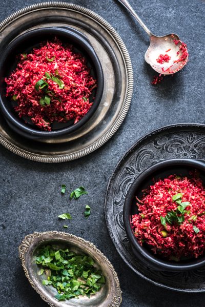 Salade van quinoa en rode biet