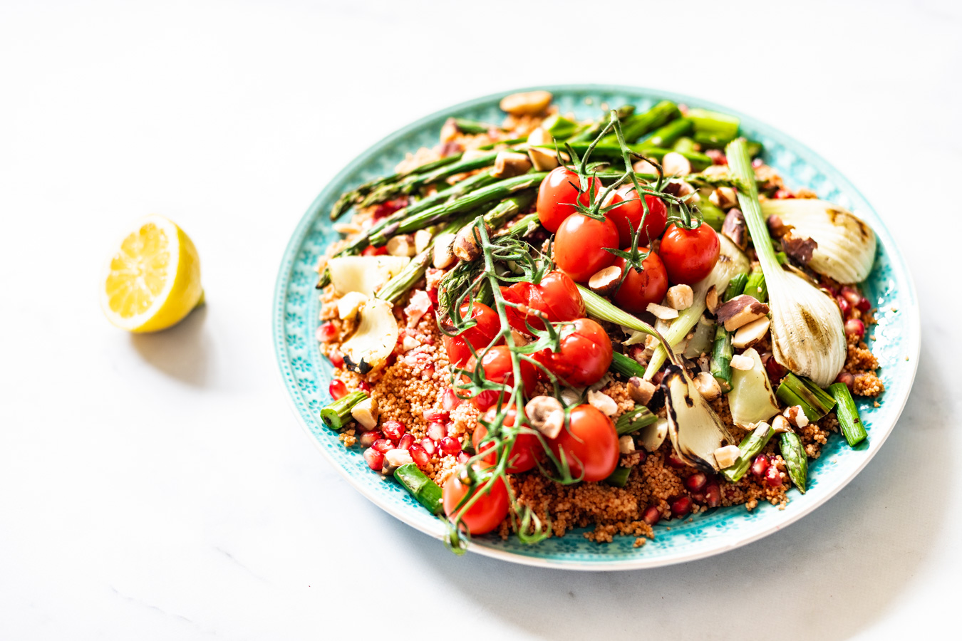 couscous salade met gegrilde groenten van de BBQ