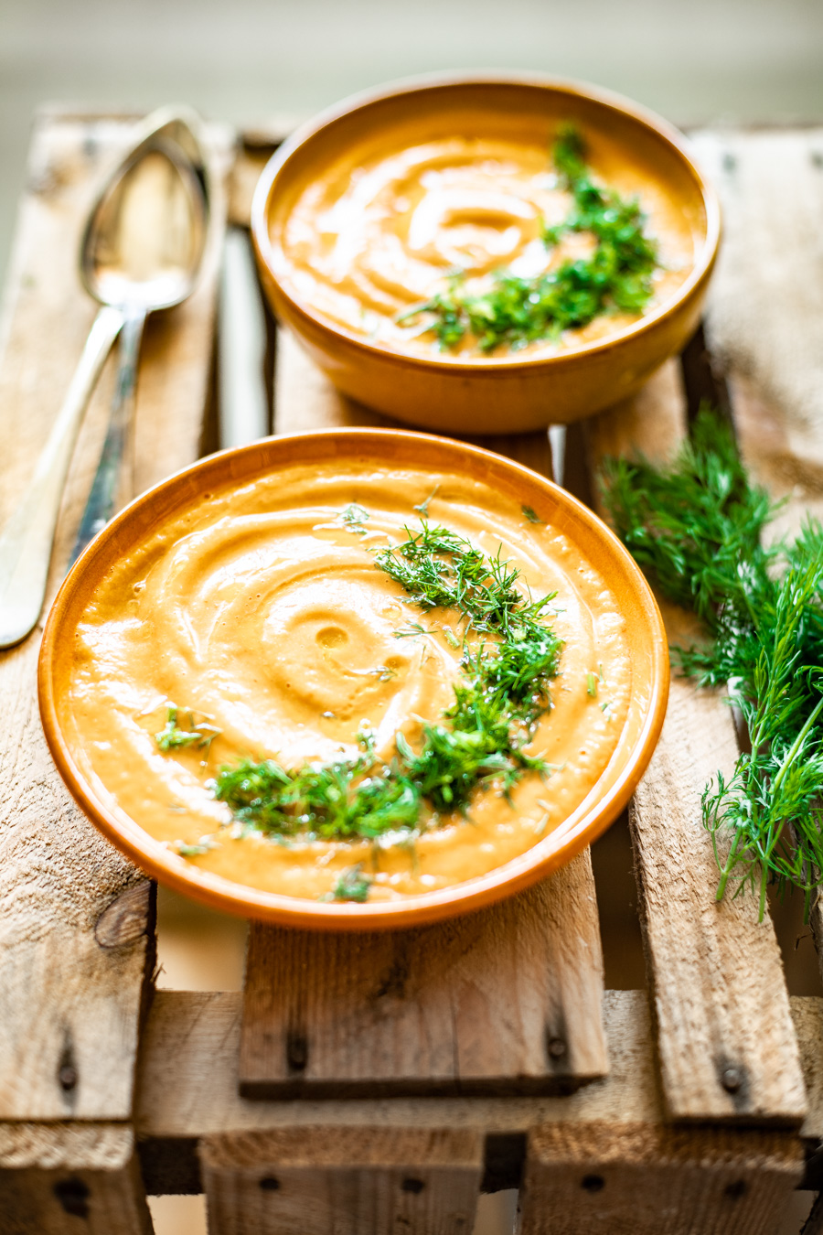 Foto van de gazpacho met meloen