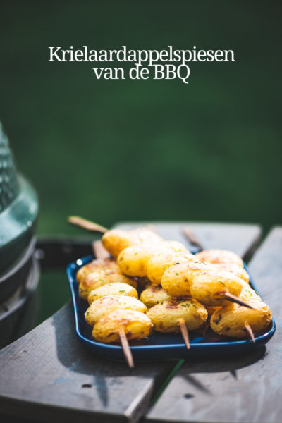 spiesen met krieltjes van de BBQ