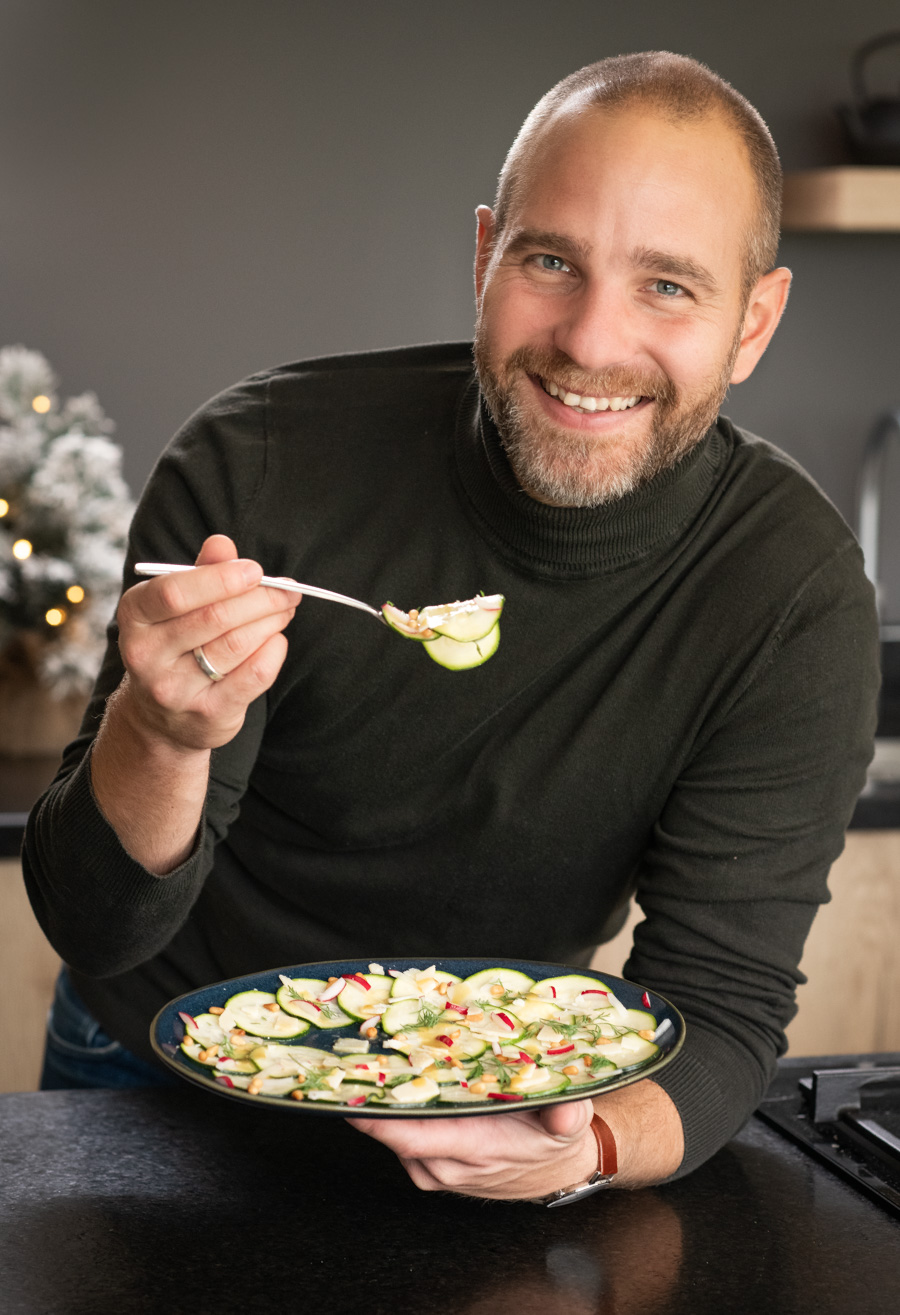 Sven eet courgette carpaccio