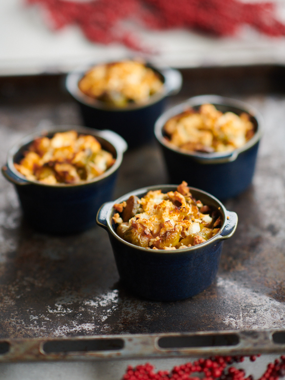 zoete spruitjes uit de oven met appel en feta