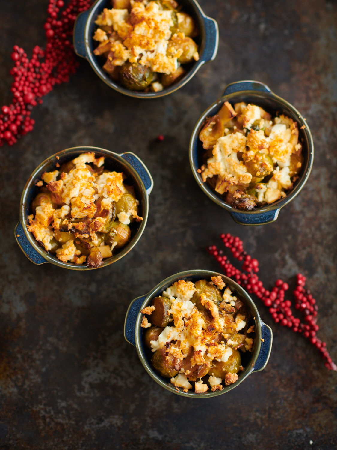 zoete spruitjes uit de oven met appel en feta