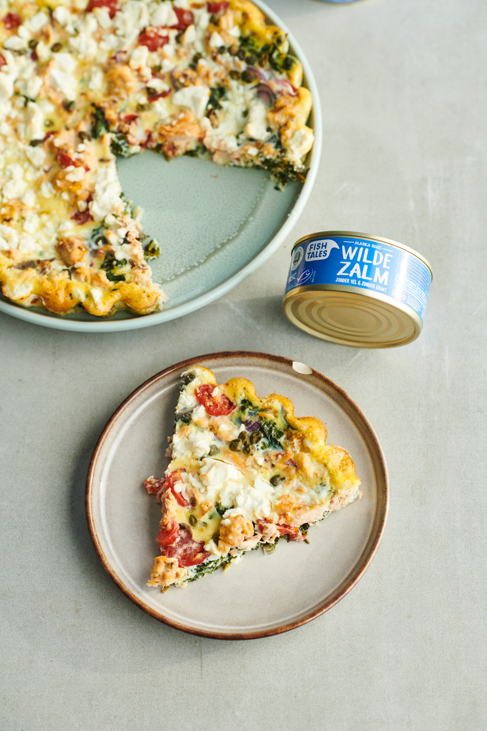 Frittata met spinazie en wilde zalm