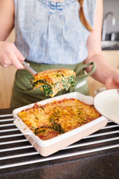 pompoenlasagne met spinazie en ricotta