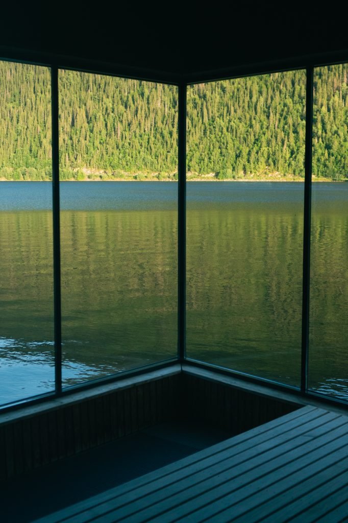 Uitzicht vanuit de Soria Moria Sauna