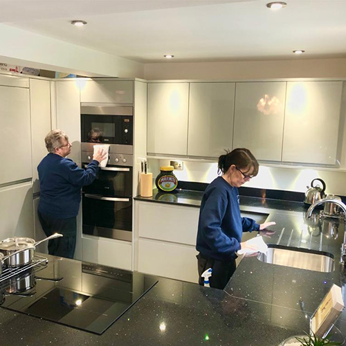 end of tenancy cleaning, cleaning in a kitchen in Telford