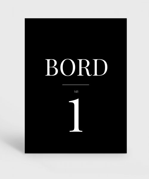 Bordskilt svart