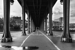 Pont de bir hakeim metro bridge in black and white paris france