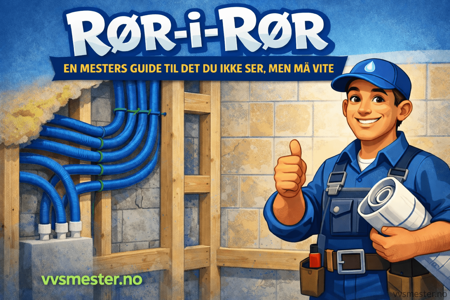 Rør-i-rør-systemet skjuler seg i veggen, men spiller en avgjørende rolle for trygg og moderne vanninstallasjon.