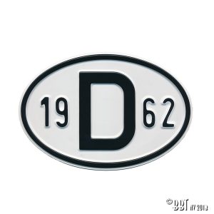 Emblem/Skyltar Skylt D 1962 www.vwdelar.se