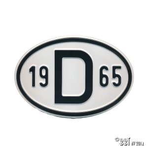 Emblem/Skyltar Skylt D 1965 www.vwdelar.se