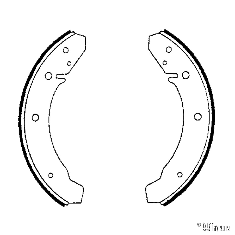 Bromsbackar Bromsback sats, ATE, 230 x 40, framsida, typ 1 08 / 64-, bakre, bete 1200 11 / 67-, 13/15/1600 08 / 67-, 1302/03 www.vwdelar.se