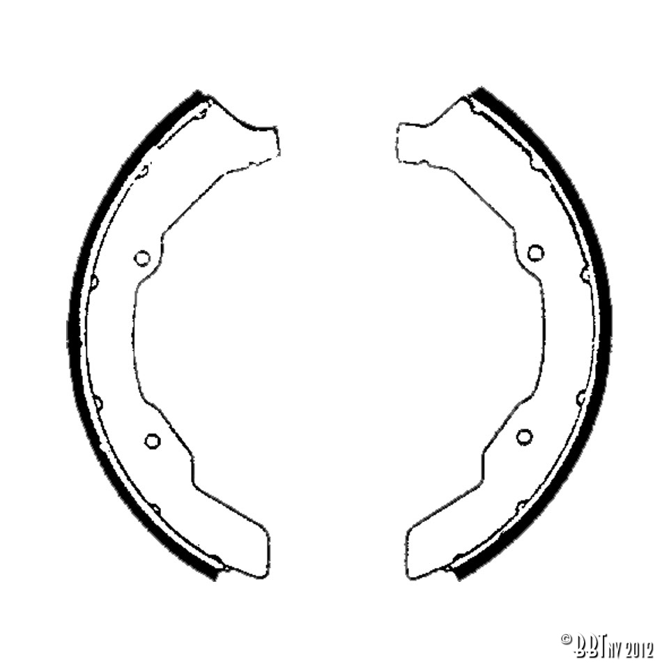 Bromsbackar Bromsback sats, 230 x 40, Fram, Typ 1 08 / 64-, Bakre, Bete 1200 11 / 67-, 13/15/1600 08 / 67-, 1302/03 www.vwdelar.se