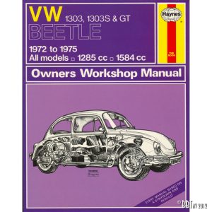 Böcker VW 1303, 1303S & GT Manual, engelska, J.H. Haynes www.vwdelar.se