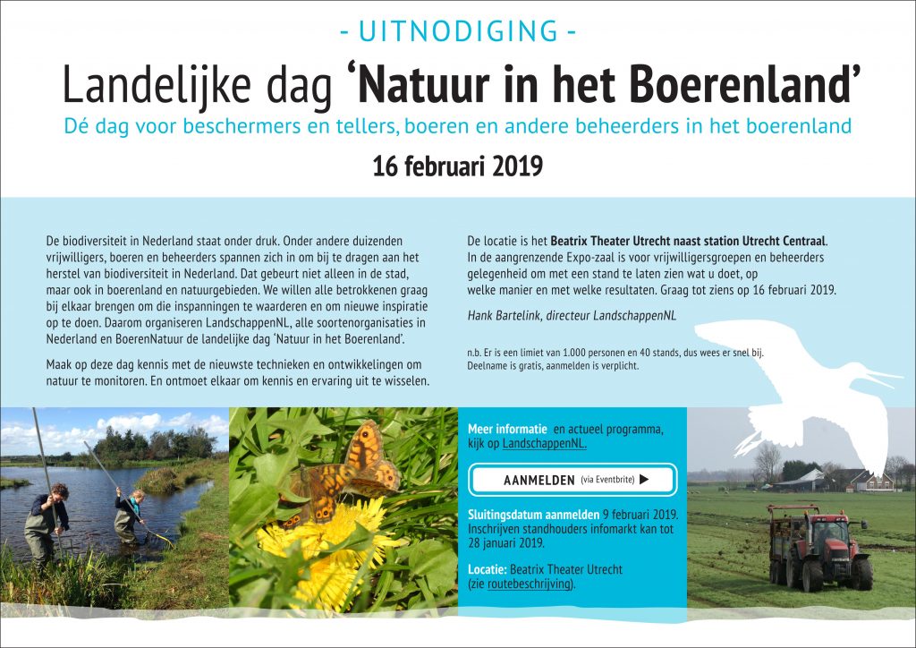 Landelijke dag “Natuur in het Boerenland” 16 februari voor boeren en vrijwilligers