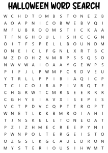 Halloween word search puzzle