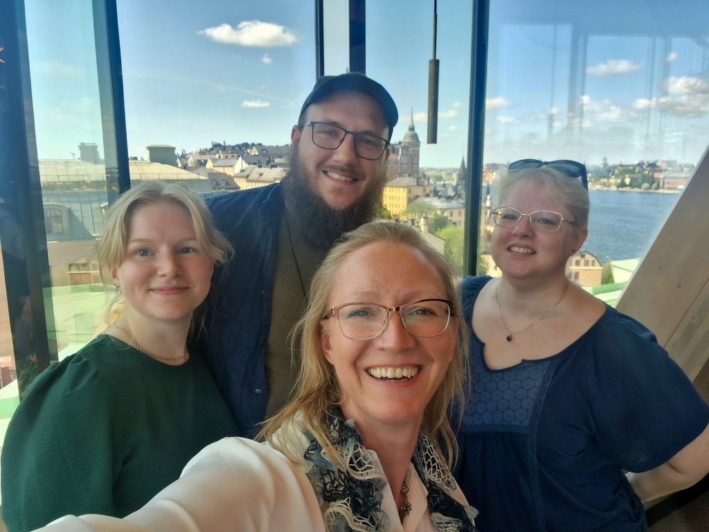 A picture showing The Walking Talking Team in a casual group picture.