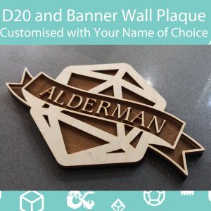 Personalised Wooden D20 Plaque