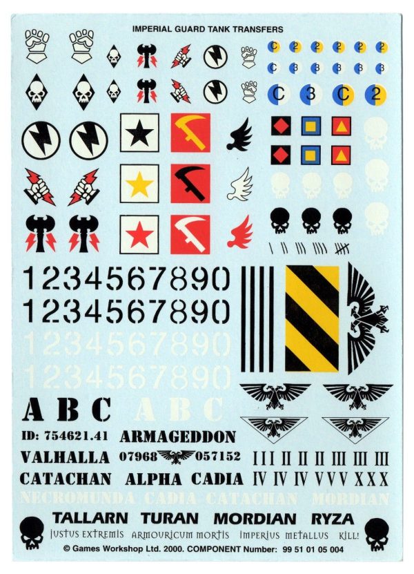 Imperial Guard Tanks Transfer Sheet