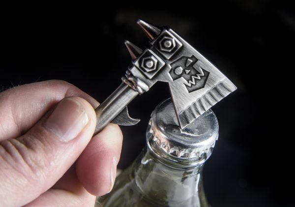 Warhammer Ork Choppa Bottle Opener in Hand