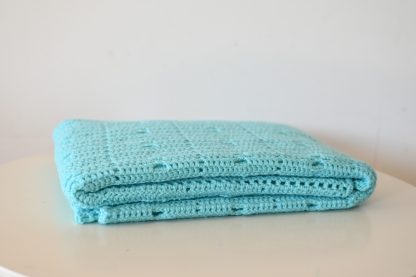 Gehaakt babydekentje - turquoise - Afbeelding 4