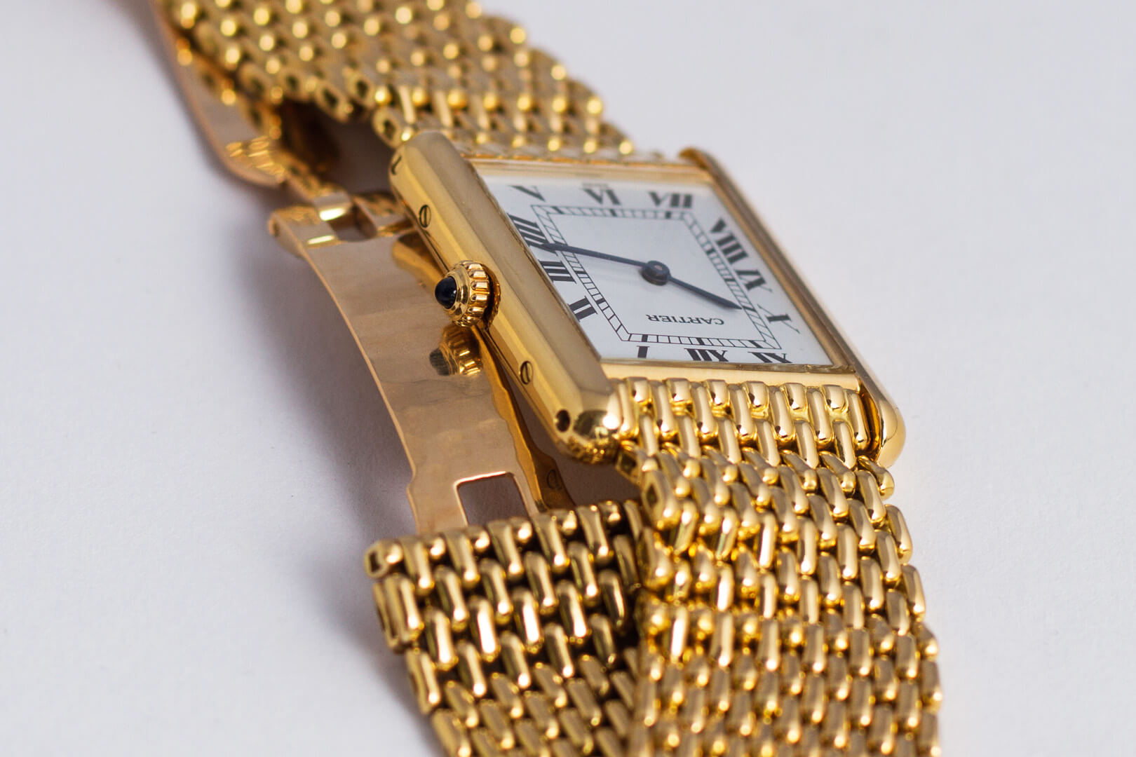 1990s Cartier Tank Louis with grain de riz-bracelet – WOFS Watches