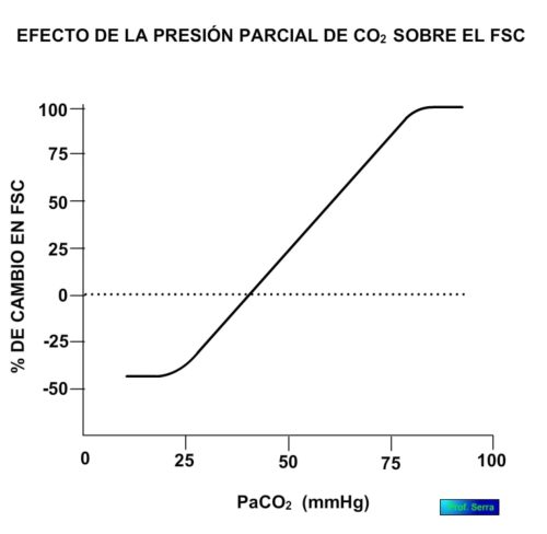 Efecto de la PCO2 en el flujo sanguíneo cerebral.