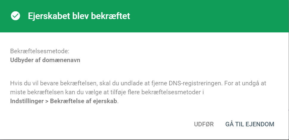 Opsætning af Google Search Console i one.com