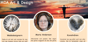 Landningssidan till en responsiv portfolio sida i HTML och CSS