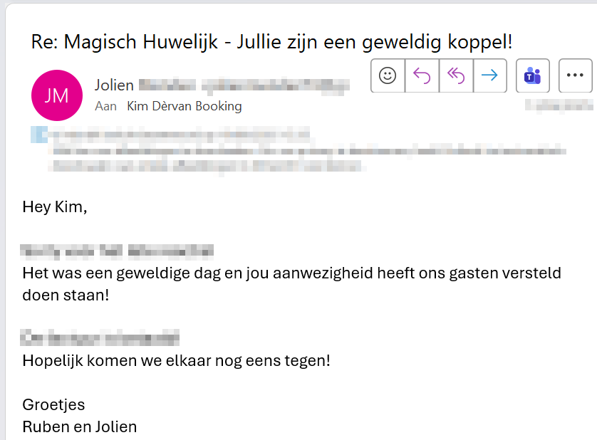 Huwelijk ervaring koppel Jolien en Ruben