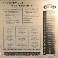 George McCormick, Rusty Adams – Country And Western Hits Made Famous By America’s Greatest Singers (Hank Williams & Ernest Tubb).