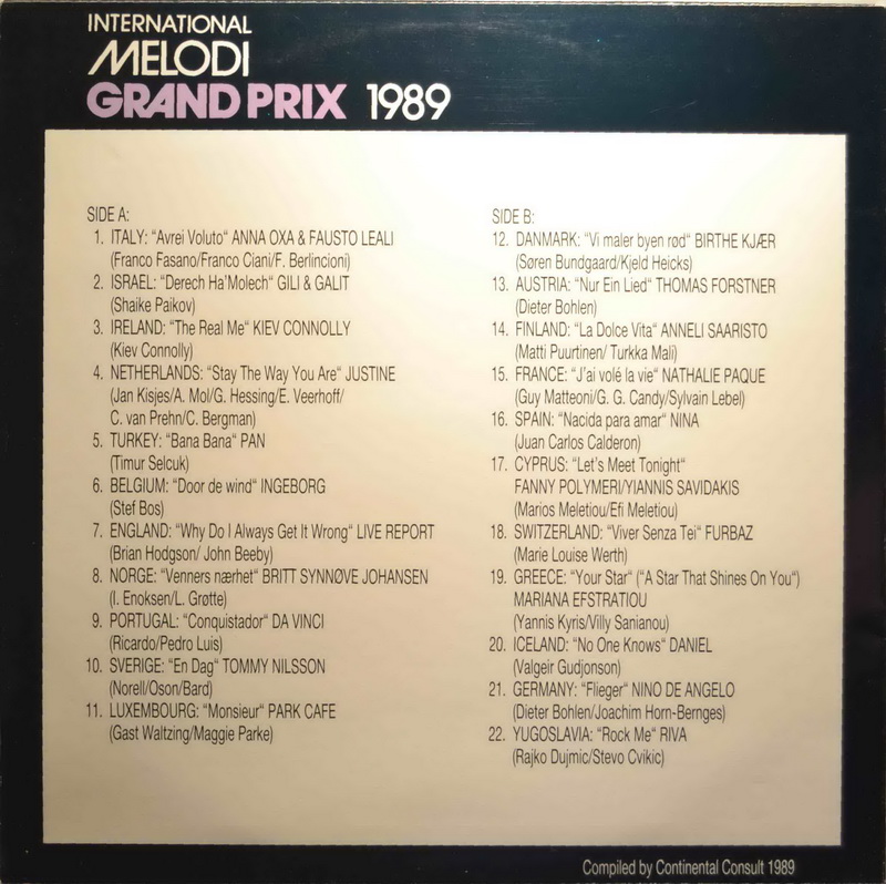 Various - International Melodi Grand Prix 1989. - Wedel´s Lopper