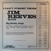 Big Burley – I Can’t Forget Those Jim Reeves Hits.