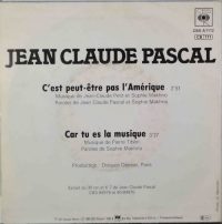 Jean-Claude Pascal – C’Est Peut-Être Pas L’Amerique.